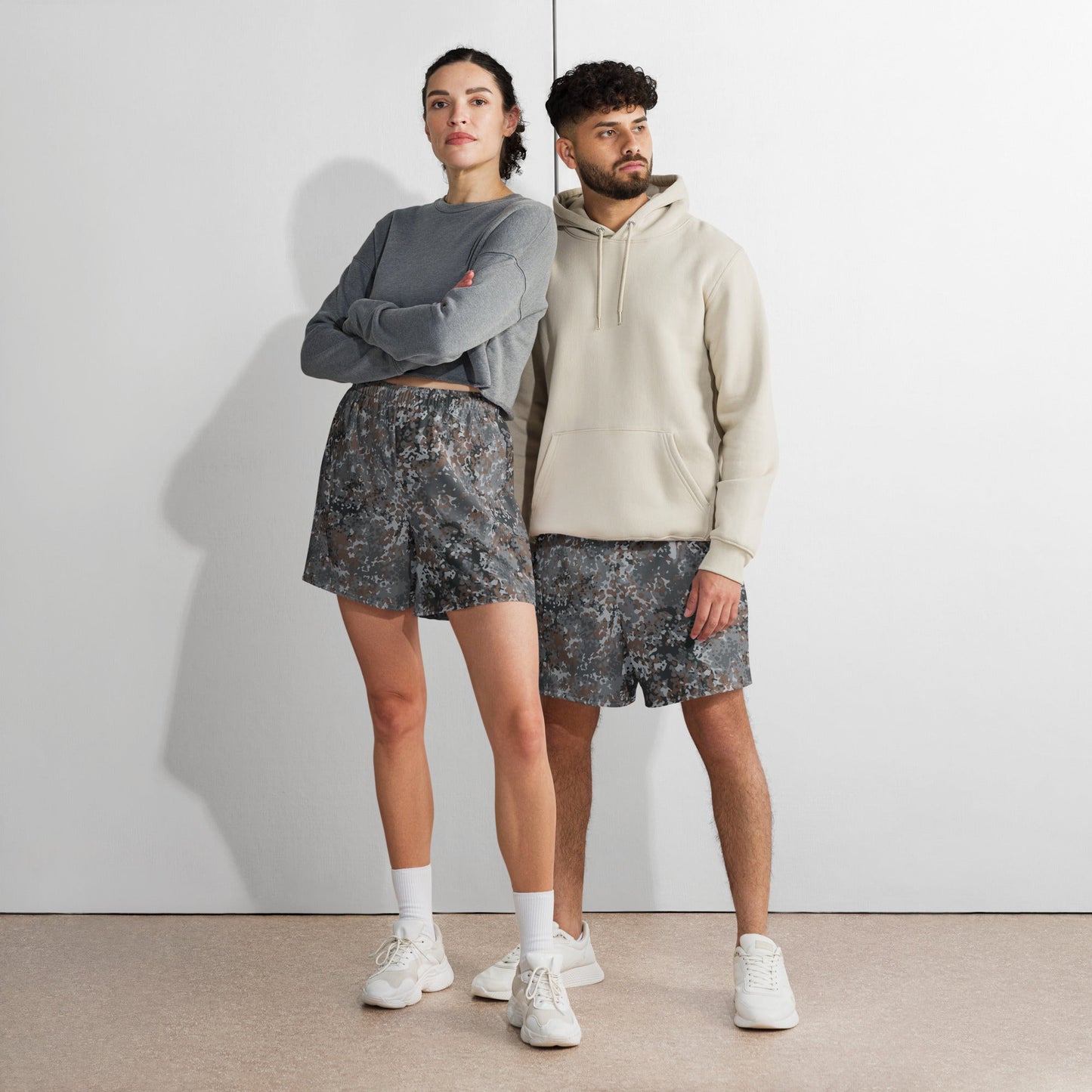 German Flecktarn Urban CAMO Unisex Athletic Long Shorts