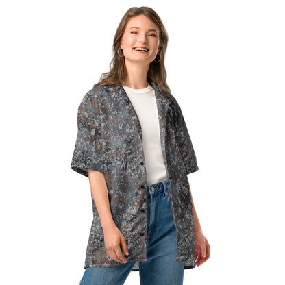 German Flecktarn Urban CAMO Unisex Short-Sleeve Button Shirt