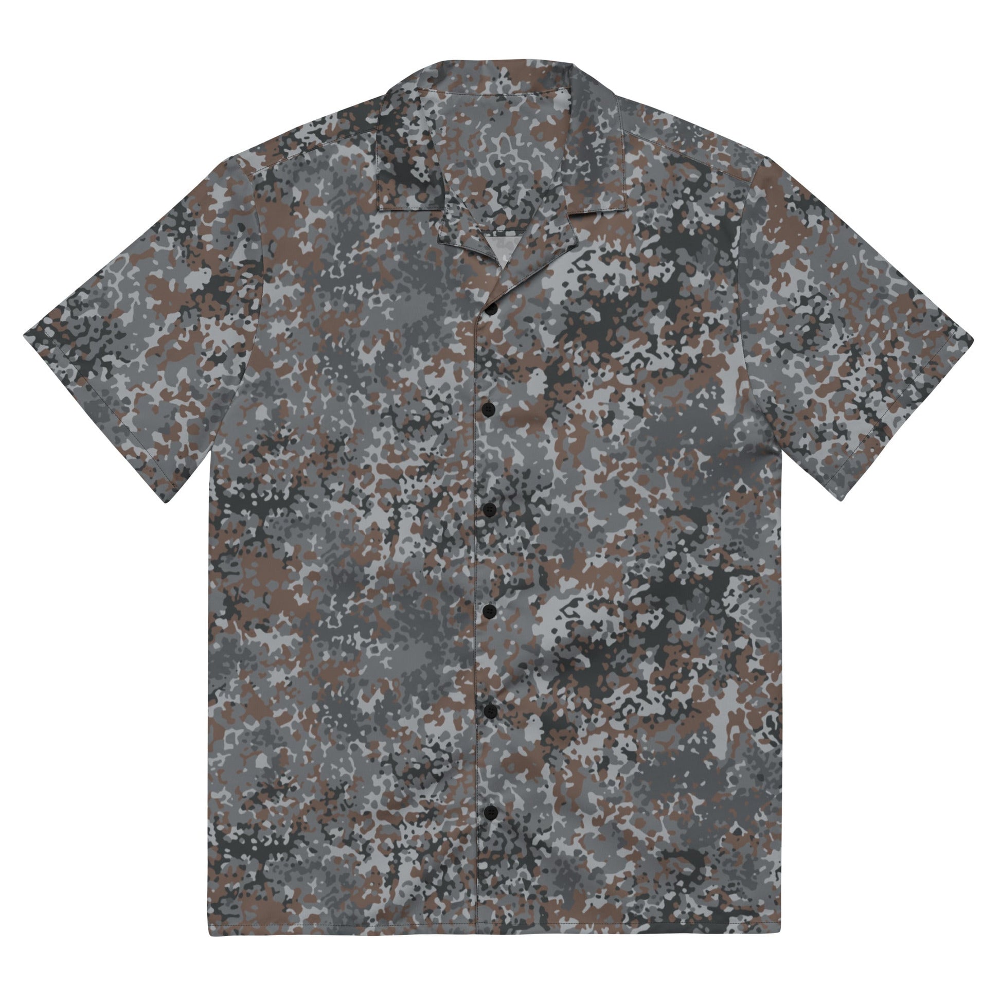German Flecktarn Urban CAMO Unisex Short-Sleeve Button Shirt
