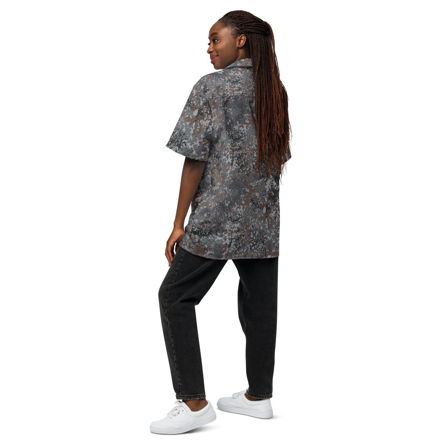 German Flecktarn Urban CAMO Unisex Short-Sleeve Button Shirt
