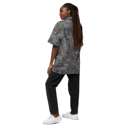 German Flecktarn Urban CAMO Unisex Short-Sleeve Button Shirt