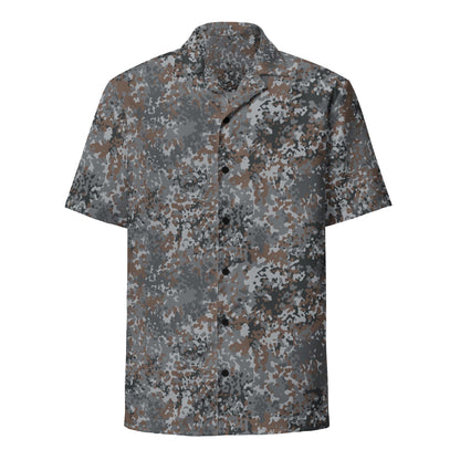 German Flecktarn Urban CAMO Unisex Short-Sleeve Button Shirt