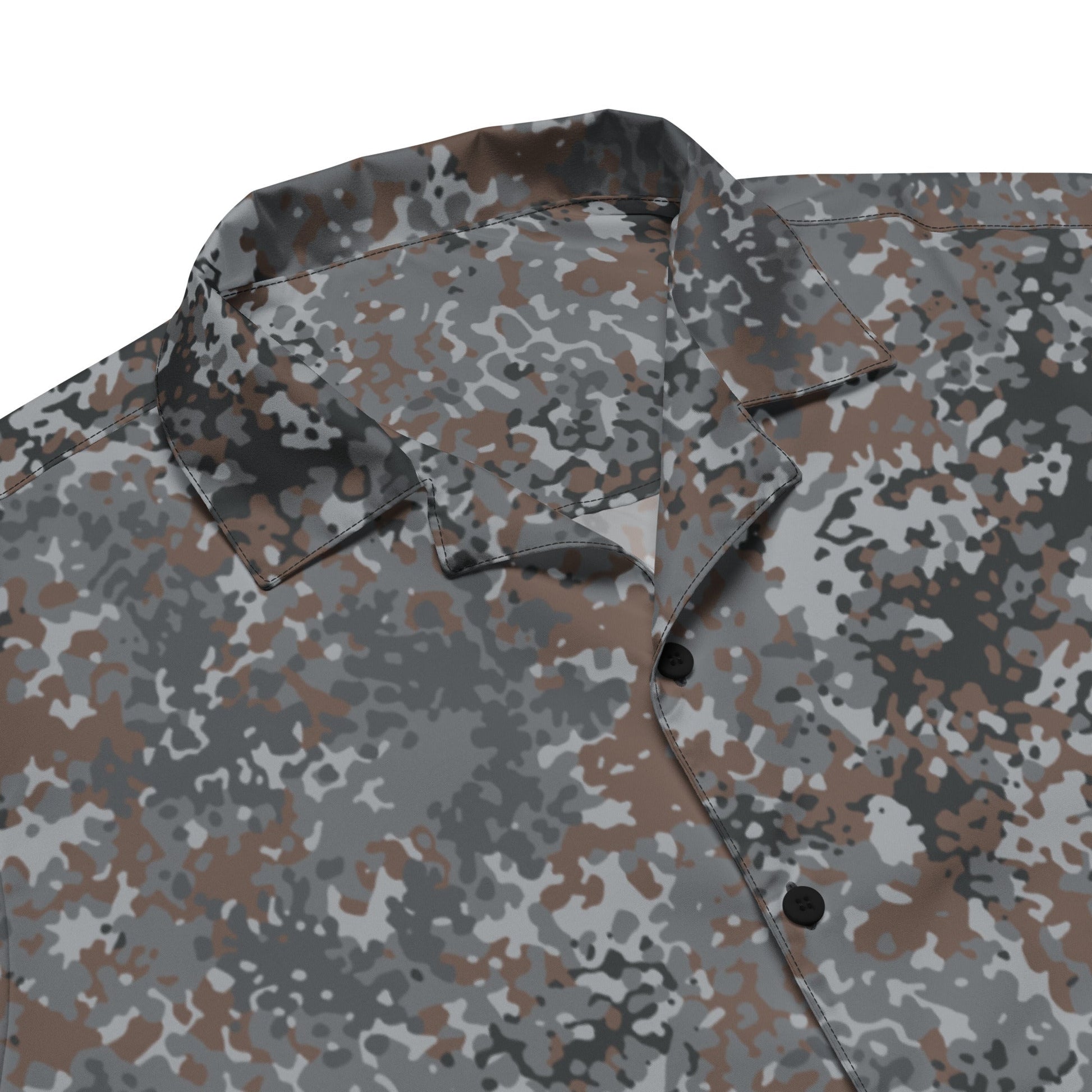German Flecktarn Urban CAMO Unisex Short-Sleeve Button Shirt