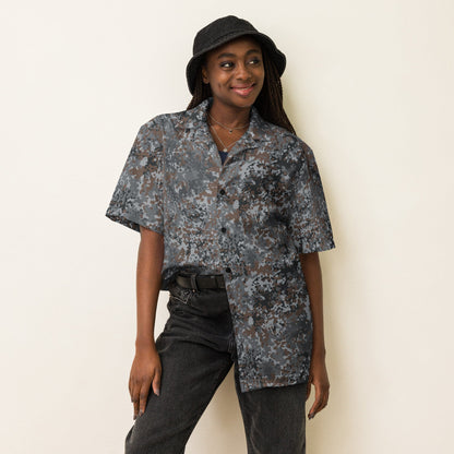 German Flecktarn Urban CAMO Unisex Short-Sleeve Button Shirt