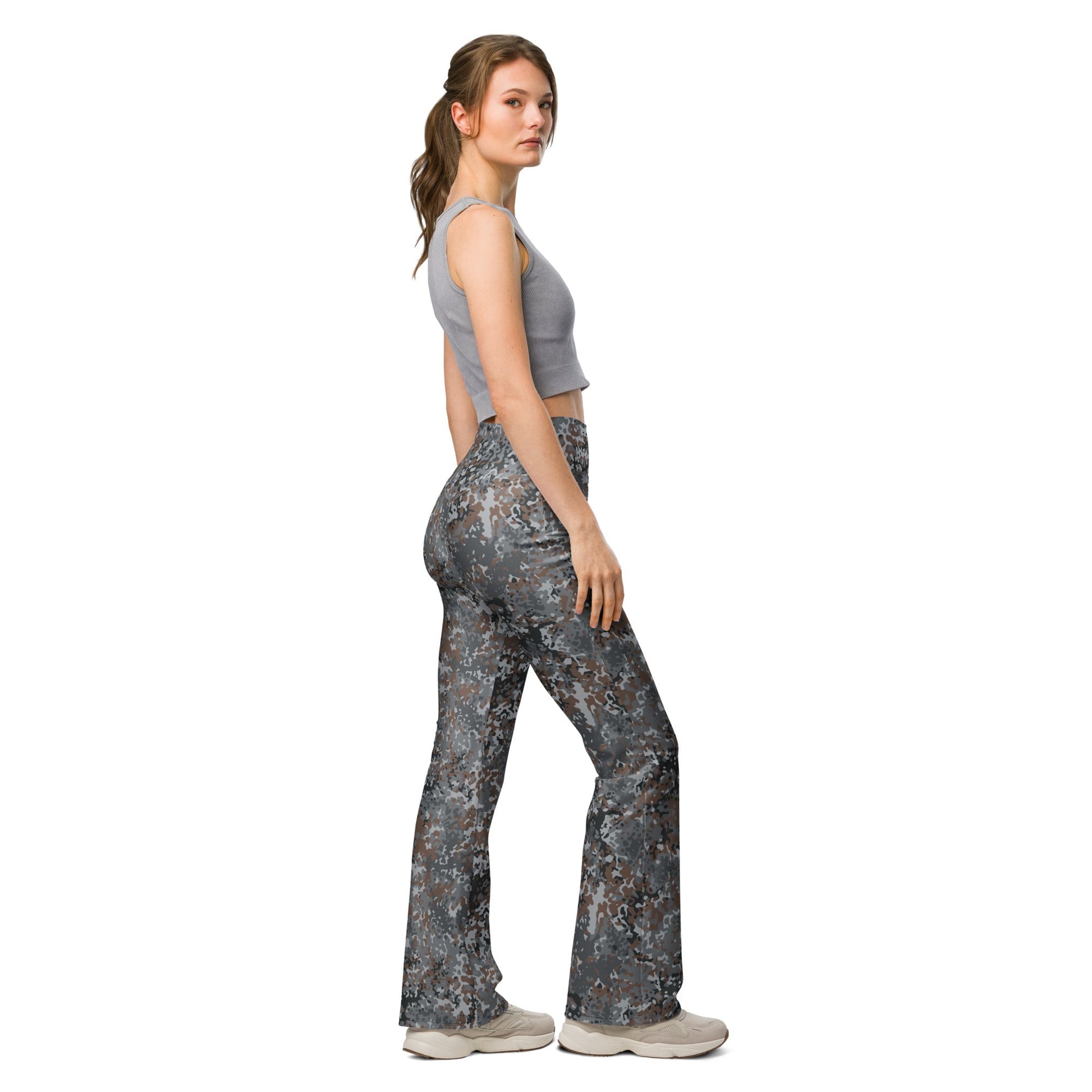 German Flecktarn Urban CAMO Womens Flare Leggings