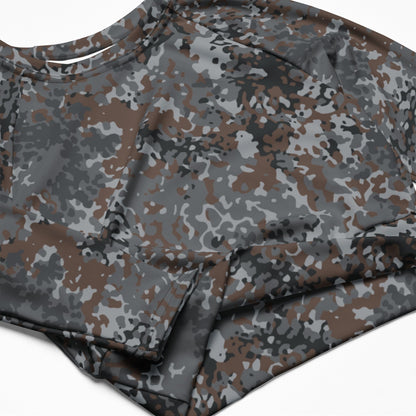 German Flecktarn Urban CAMO Womens Long-Sleeve Crop Top