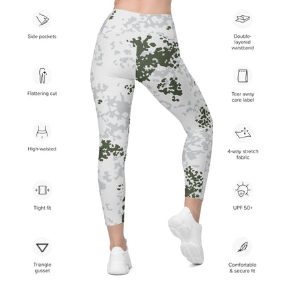 German Flecktarn Winter CAMO Leggings with pockets - Womens With Pockets