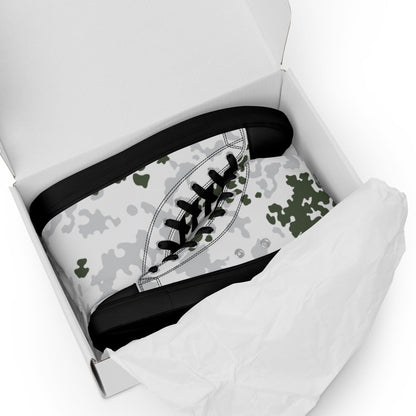 German Flecktarn Winter CAMO Mens high top canvas shoes - High Top Canvas Shoes