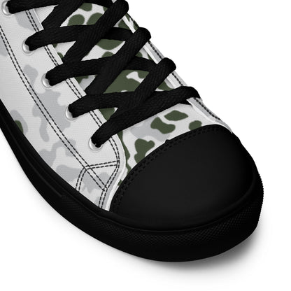 German Flecktarn Winter CAMO Mens high top canvas shoes - High Top Canvas Shoes