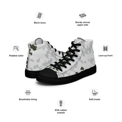 German Flecktarn Winter CAMO Mens high top canvas shoes - High Top Canvas Shoes