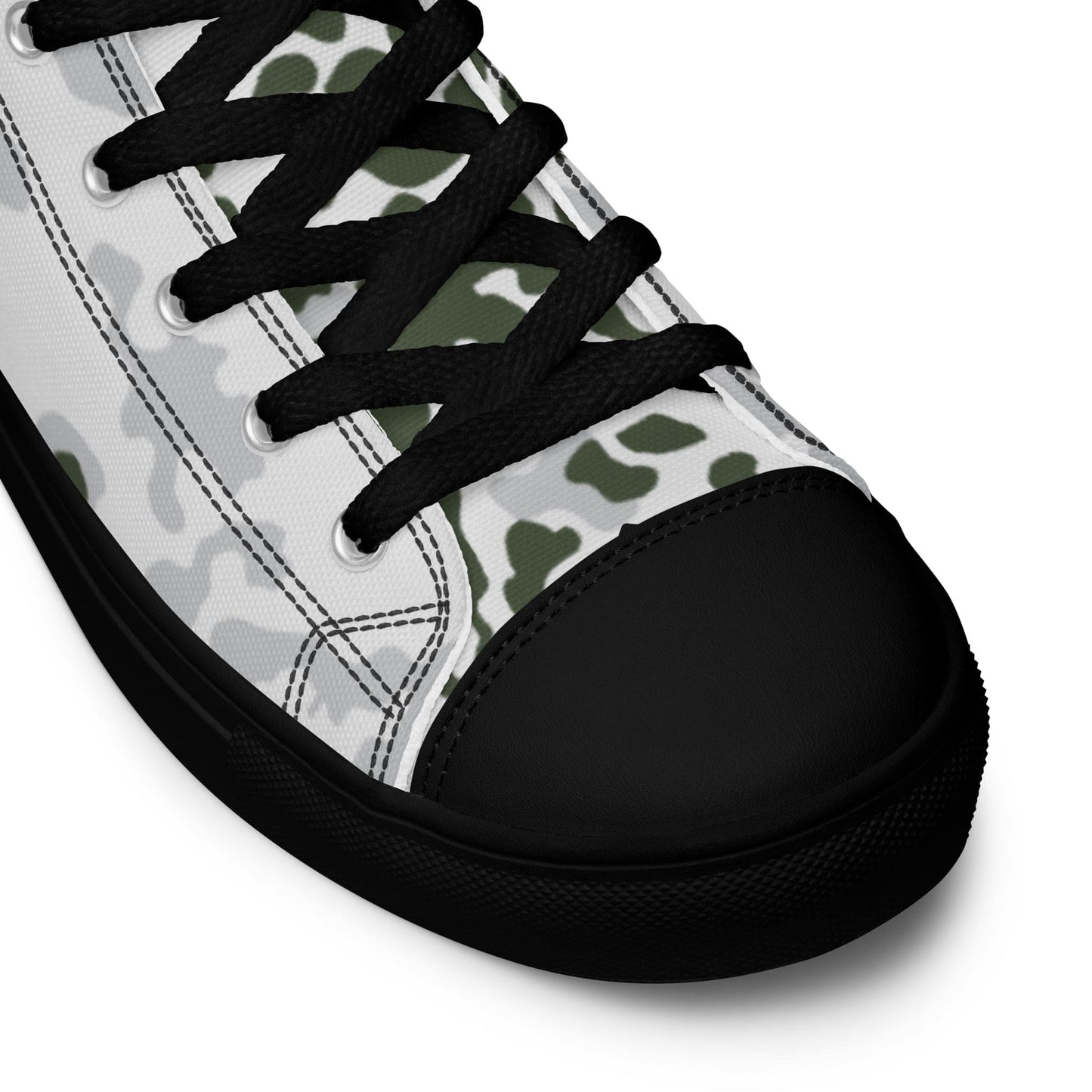 German Flecktarn Winter CAMO Men’s high top canvas shoes - Mens High Top Canvas Shoes