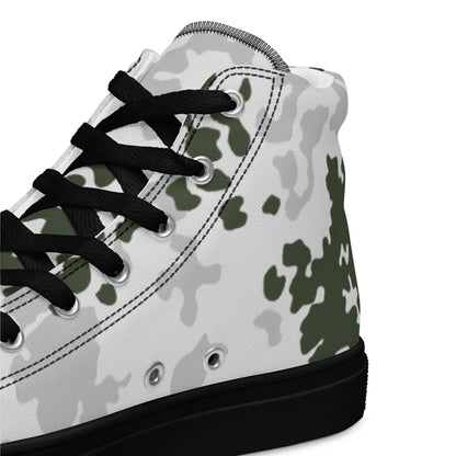 German Flecktarn Winter CAMO Men’s high top canvas shoes - Mens High Top Canvas Shoes