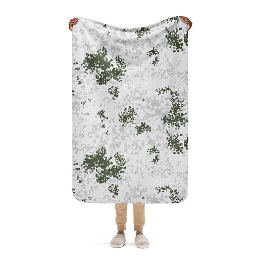 Flecktarn Bundeswehr Winter CAMO Sherpa Blanket - 37″×57″