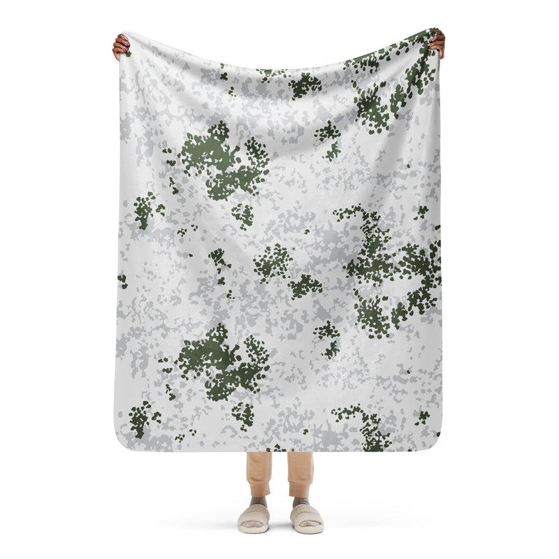 Flecktarn Bundeswehr Winter CAMO Sherpa Blanket - 50″×60″