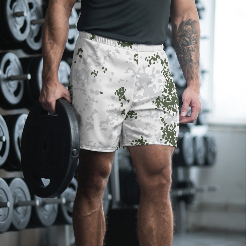Flecktarn Bundeswehr Winter CAMO Unisex Athletic Long Shorts - 2XS