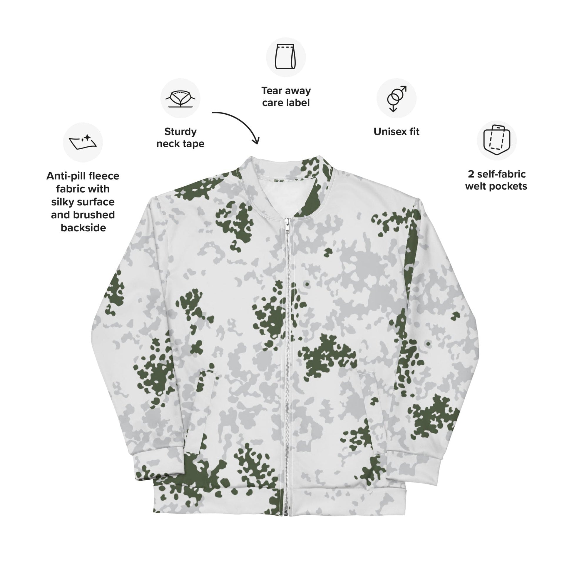 German Flecktarn Winter CAMO Unisex Bomber Jacket