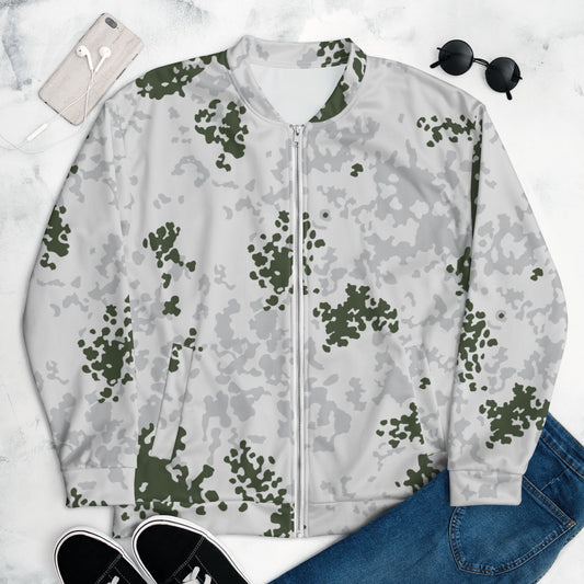 German Flecktarn Winter CAMO Unisex Bomber Jacket - XS - Jackets