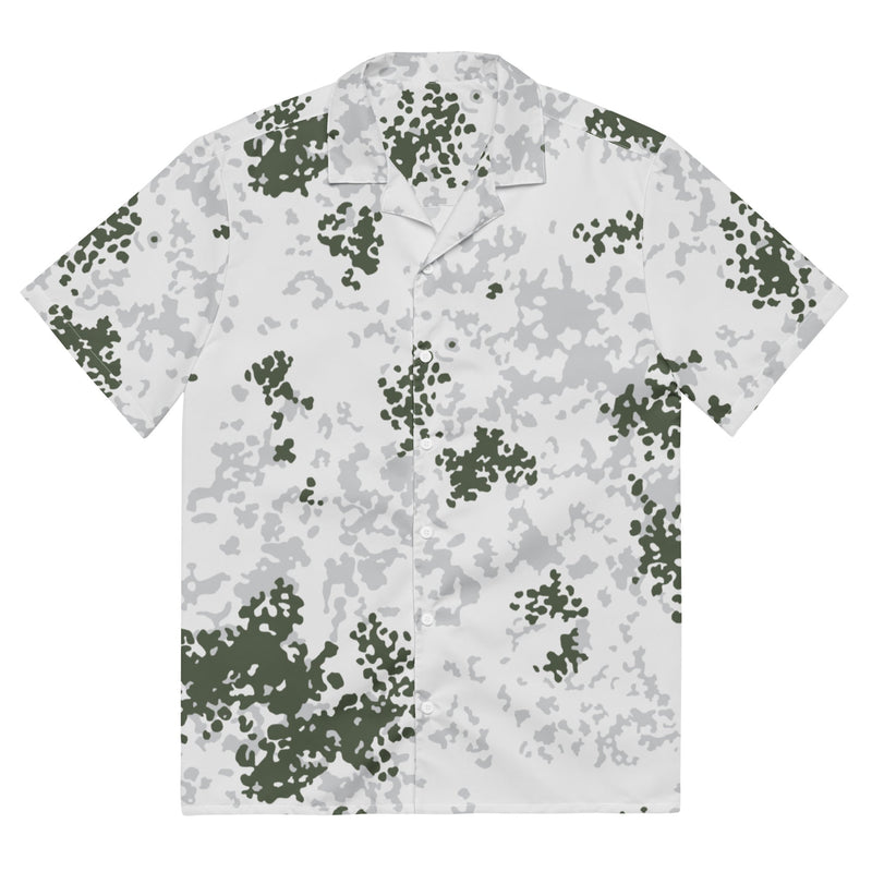 Flecktarn Bundeswehr Winter CAMO Unisex Short-Sleeve Button Shirt - 2XS - Button-Up