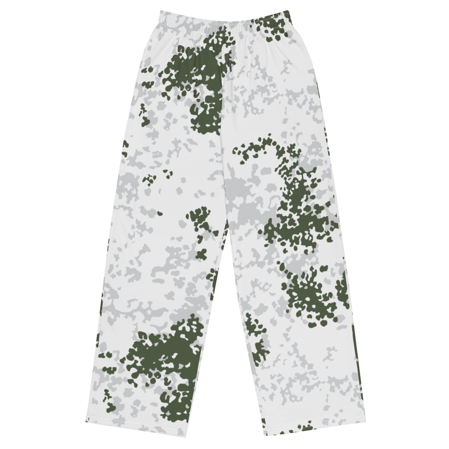 German Flecktarn Winter CAMO unisex wide-leg pants - 2XS - Unisex Wide-Leg Pants