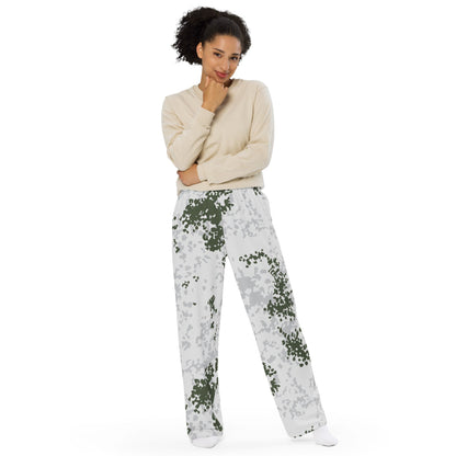 German Flecktarn Winter CAMO unisex wide-leg pants - Unisex Wide-Leg Pants