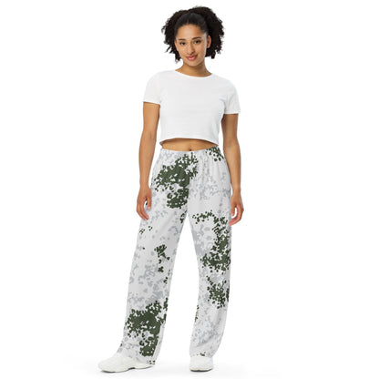 German Flecktarn Winter CAMO unisex wide-leg pants - Unisex Wide-Leg Pants