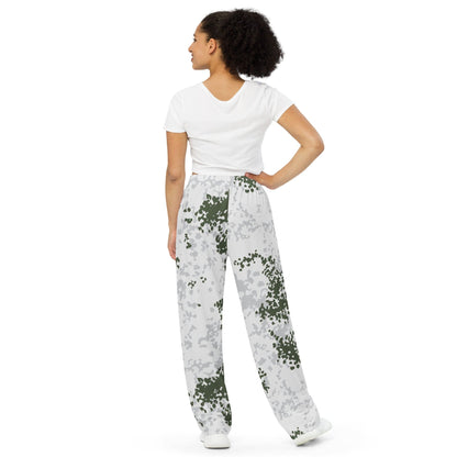 German Flecktarn Winter CAMO unisex wide-leg pants - Unisex Wide-Leg Pants