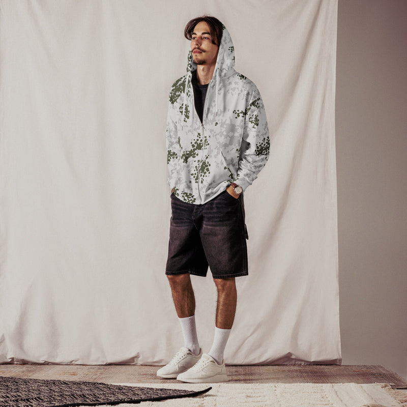 Flecktarn Bundeswehr Winter CAMO Unisex Zip Hoodie