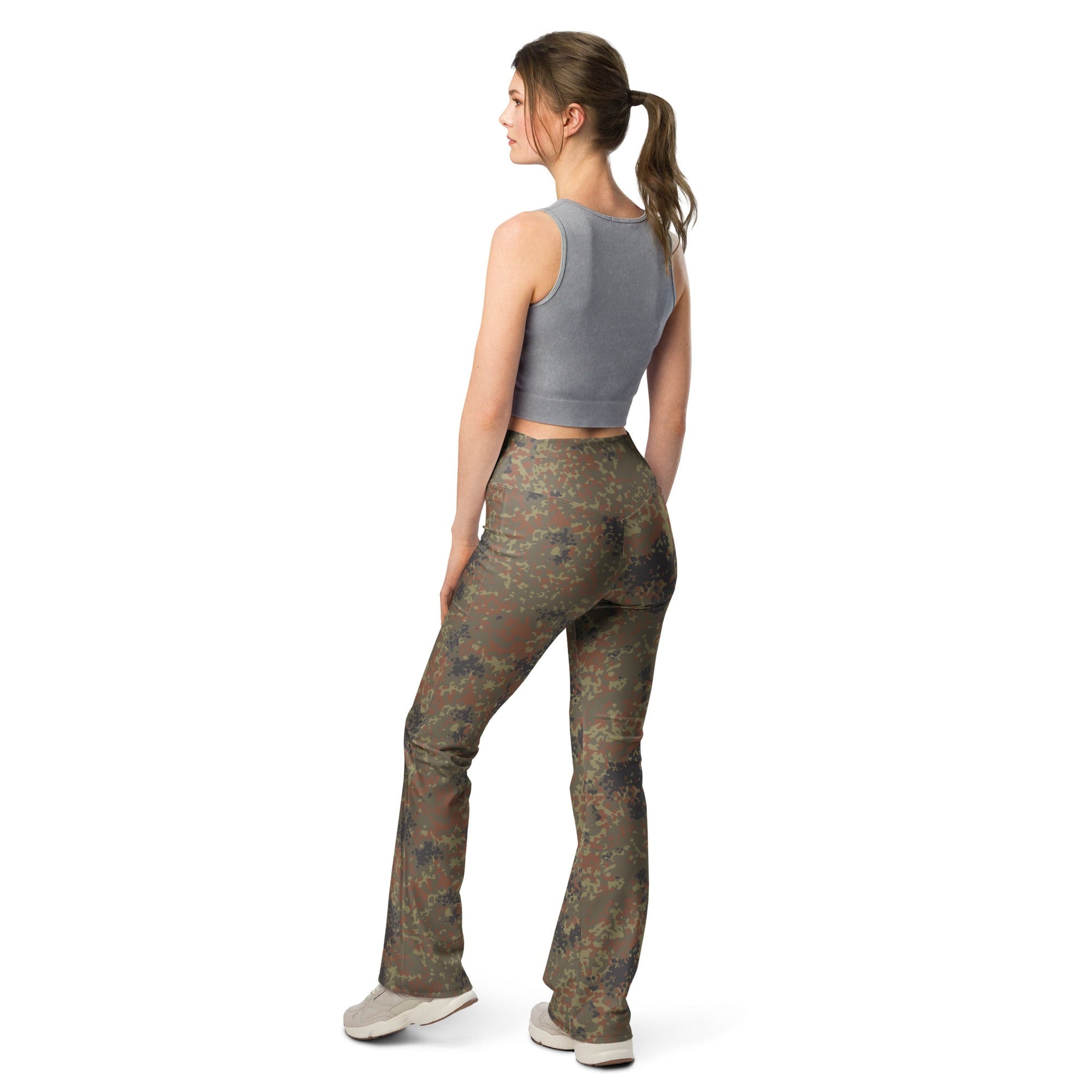 German Flecktarn CAMO Womens Flare Leggings