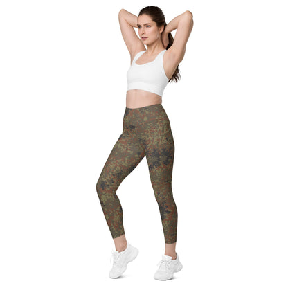 German Flecktarn CAMO Womens Leggings with Pockets