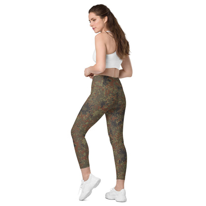 German Flecktarn CAMO Womens Leggings with Pockets