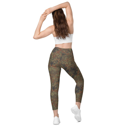 German Flecktarn CAMO Womens Leggings with Pockets