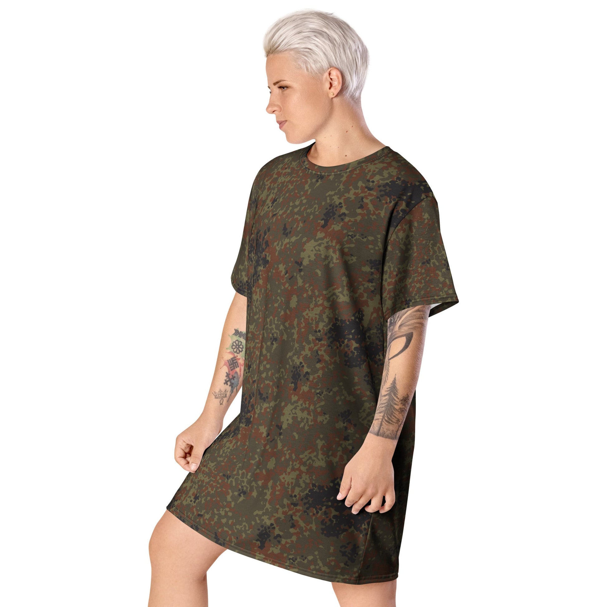 German Flecktarn CAMO Womens T-Shirt Dress