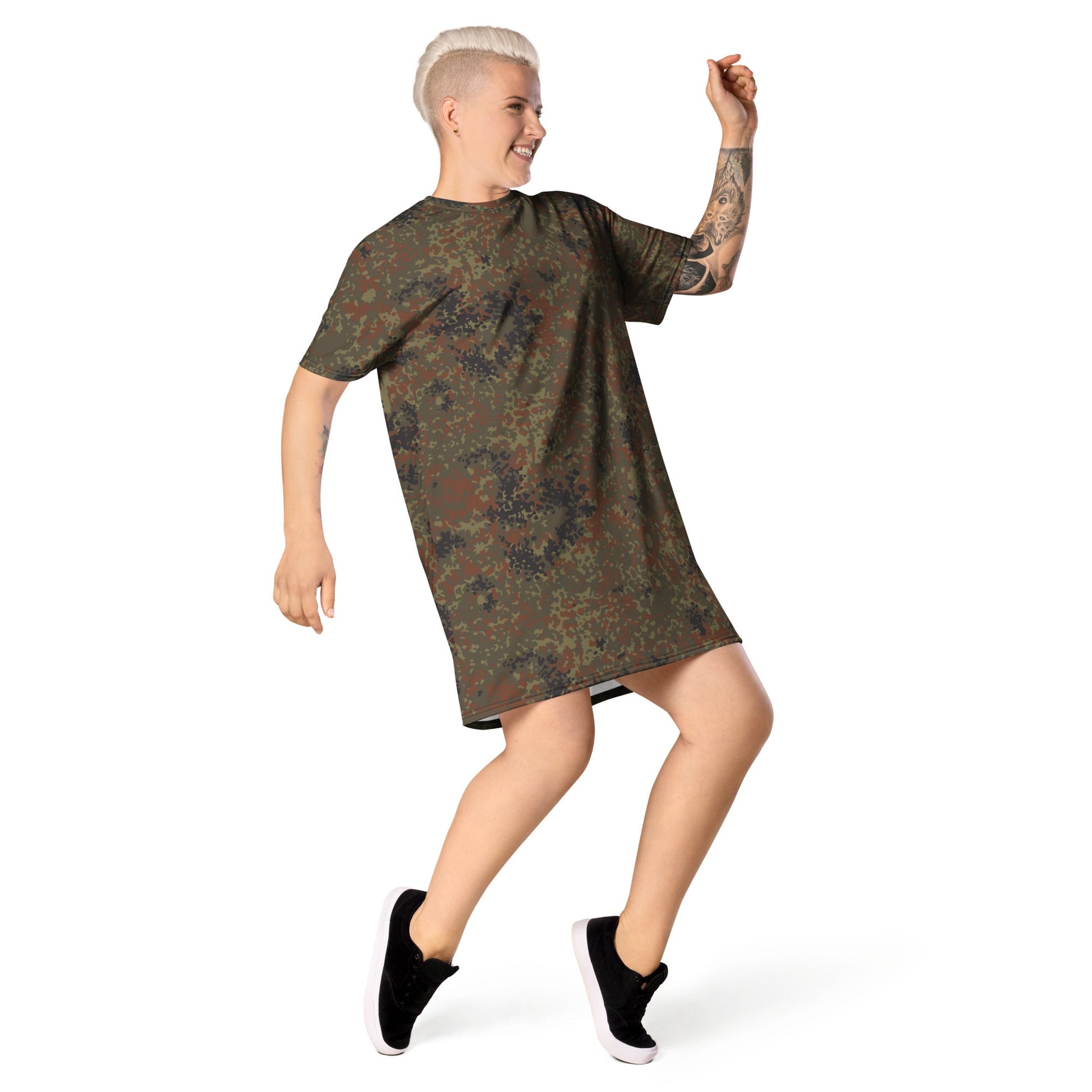 German Flecktarn CAMO Womens T-Shirt Dress
