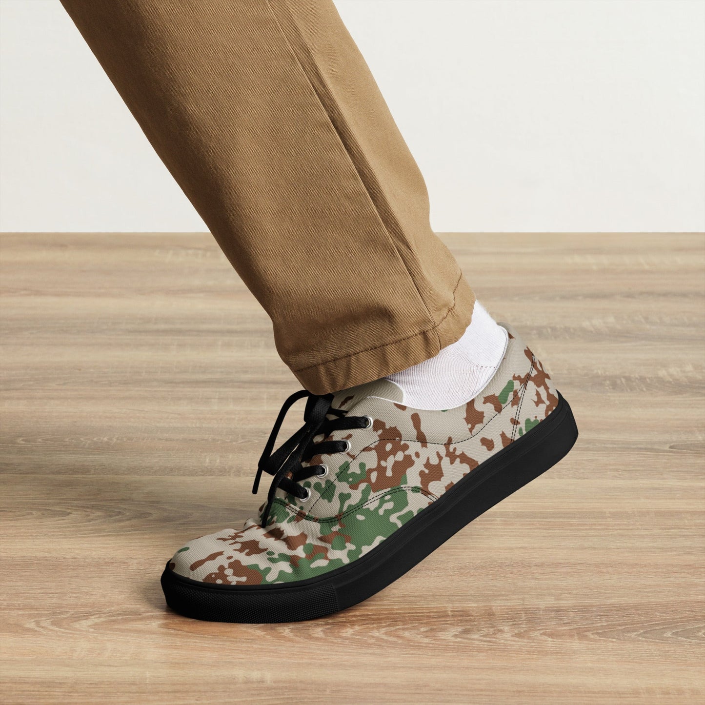 German Flecktarn Wüstentarn Desert CAMO Mens Lace-Up Canvas Shoes - Lace-up