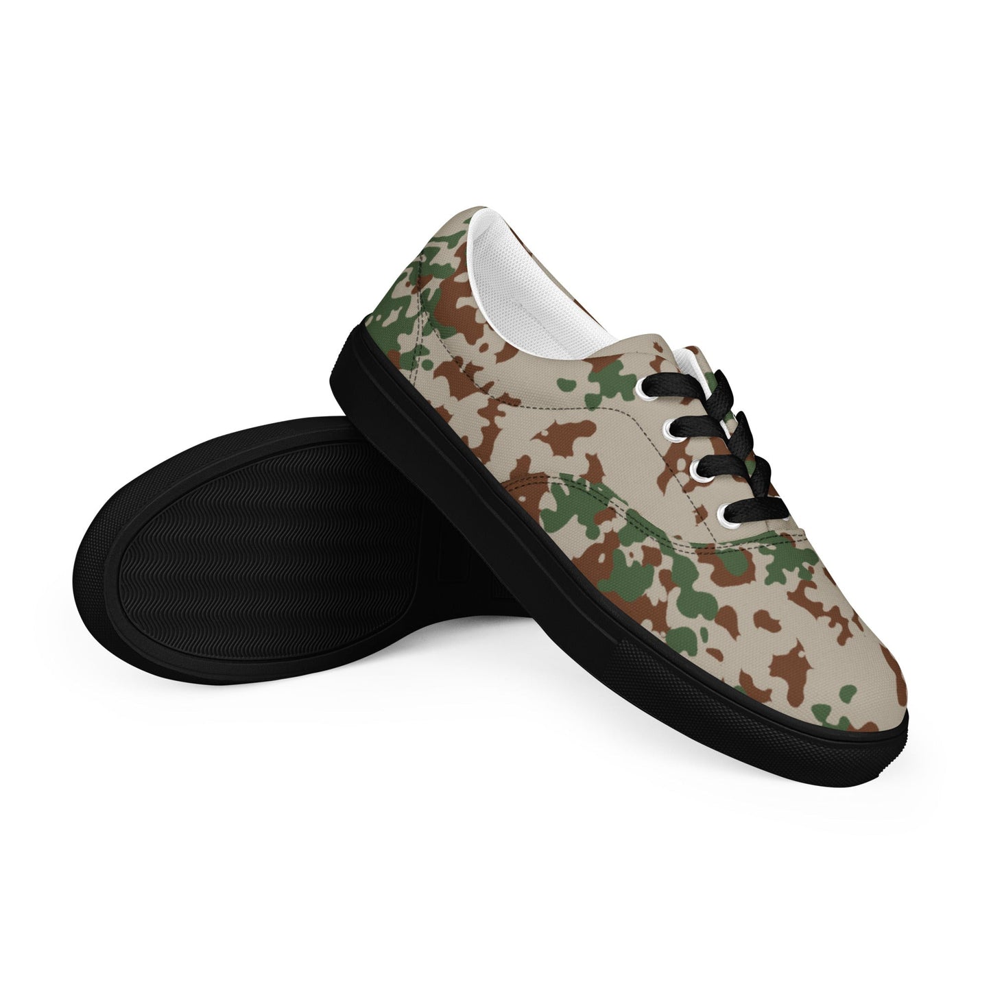 German Flecktarn Wüstentarn Desert CAMO Mens Lace-Up Canvas Shoes - 5 - Lace-up