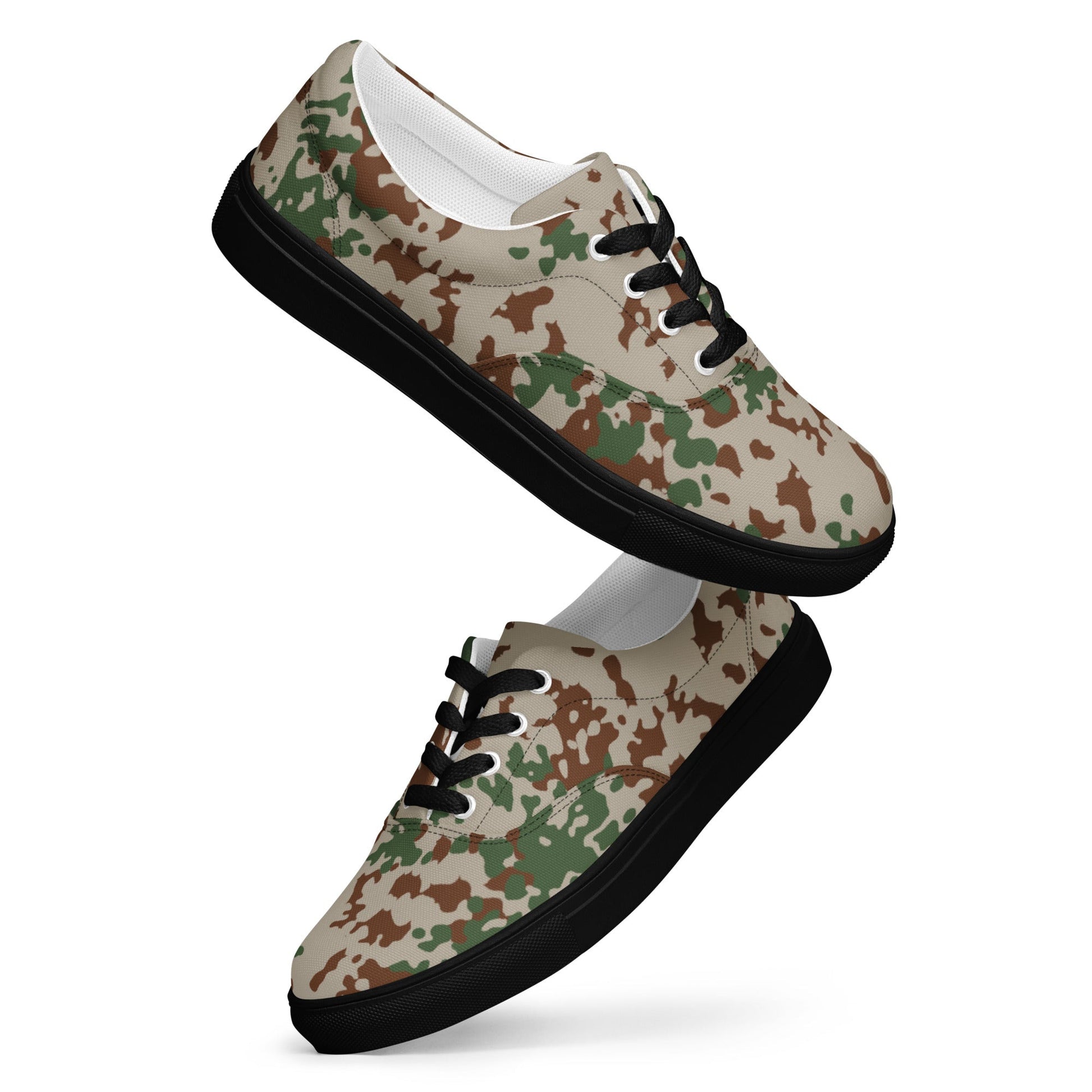German Flecktarn Wüstentarn Desert CAMO Mens Lace-Up Canvas Shoes - Lace-up