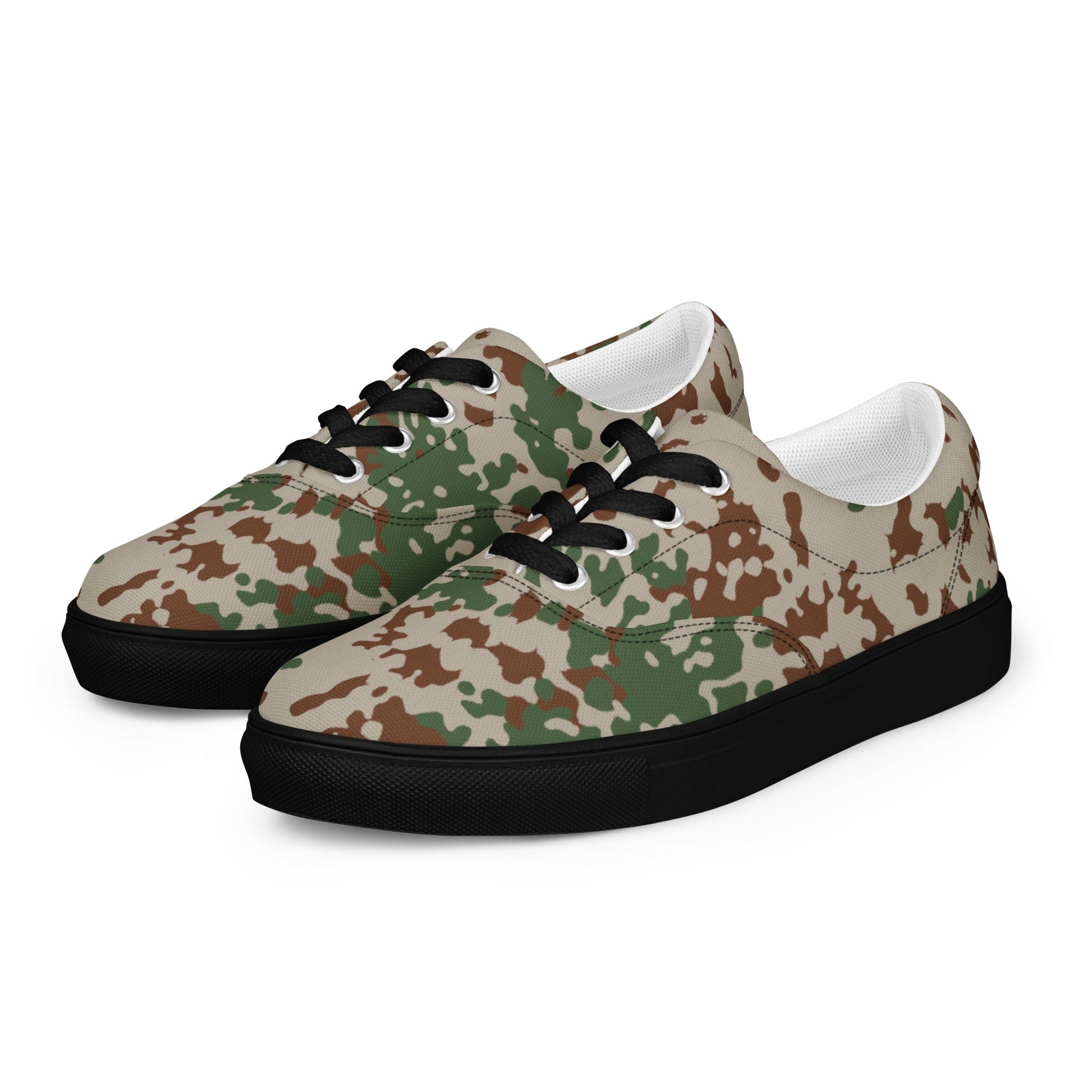 German Flecktarn Wüstentarn Desert CAMO Mens Lace-Up Canvas Shoes - Lace-up