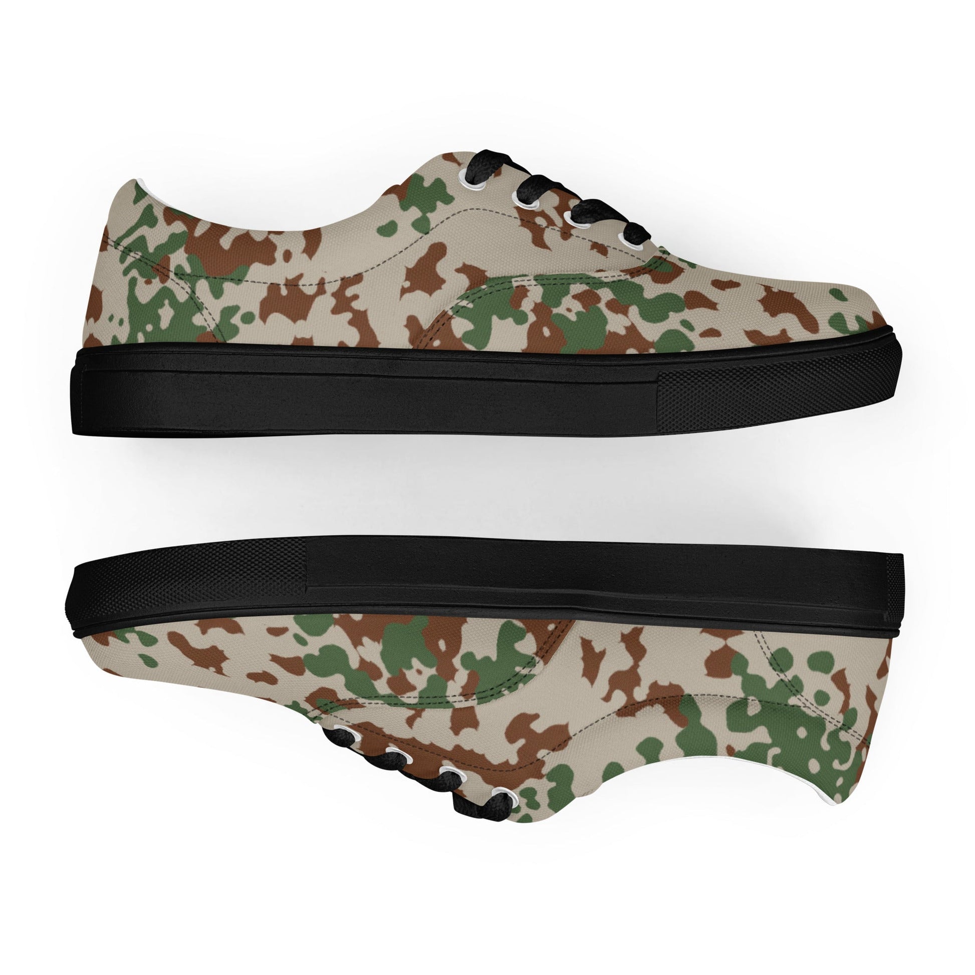 German Flecktarn Wüstentarn Desert CAMO Mens Lace-Up Canvas Shoes - Lace-up