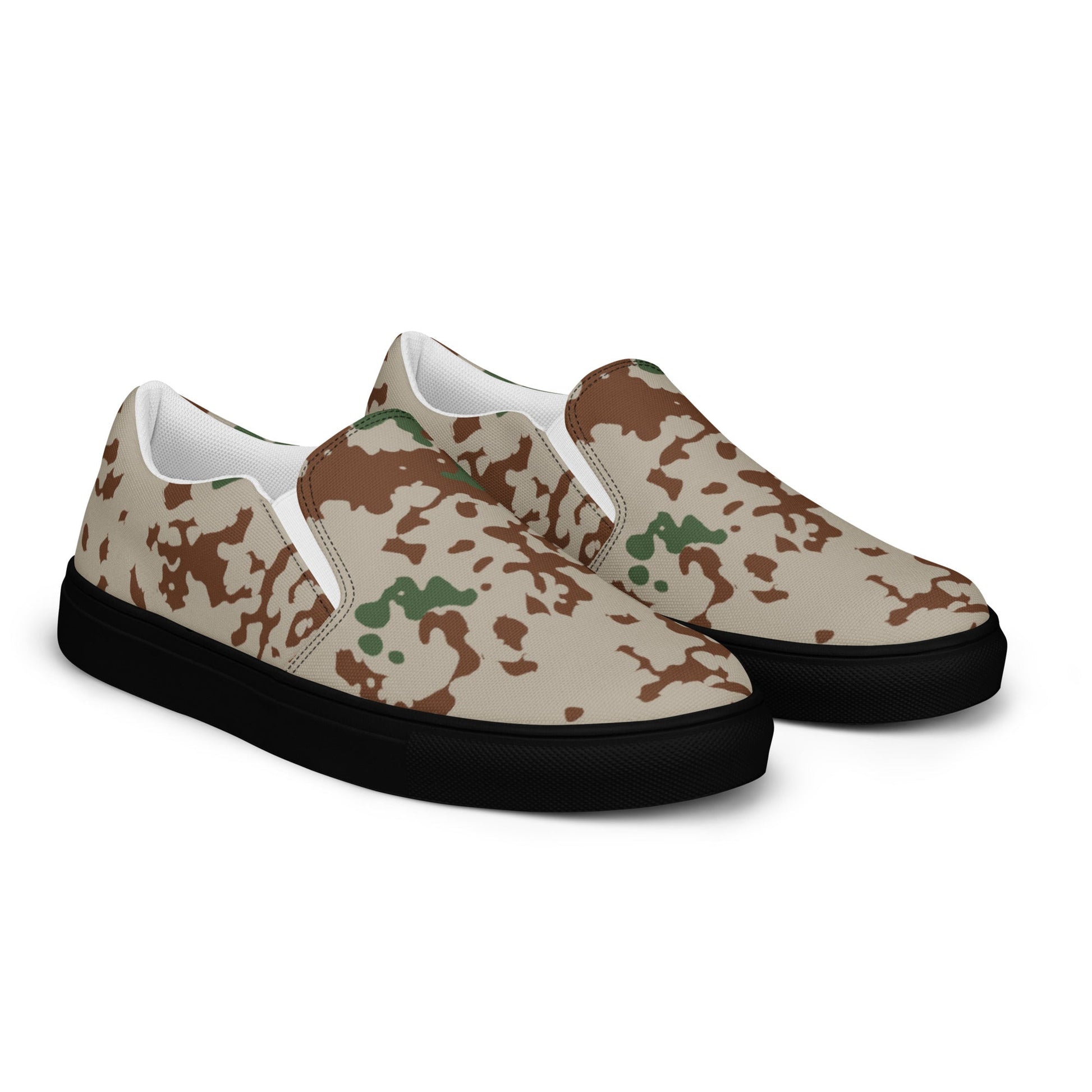 German Flecktarn Wüstentarn Desert CAMO Mens Slip-On Canvas Shoes