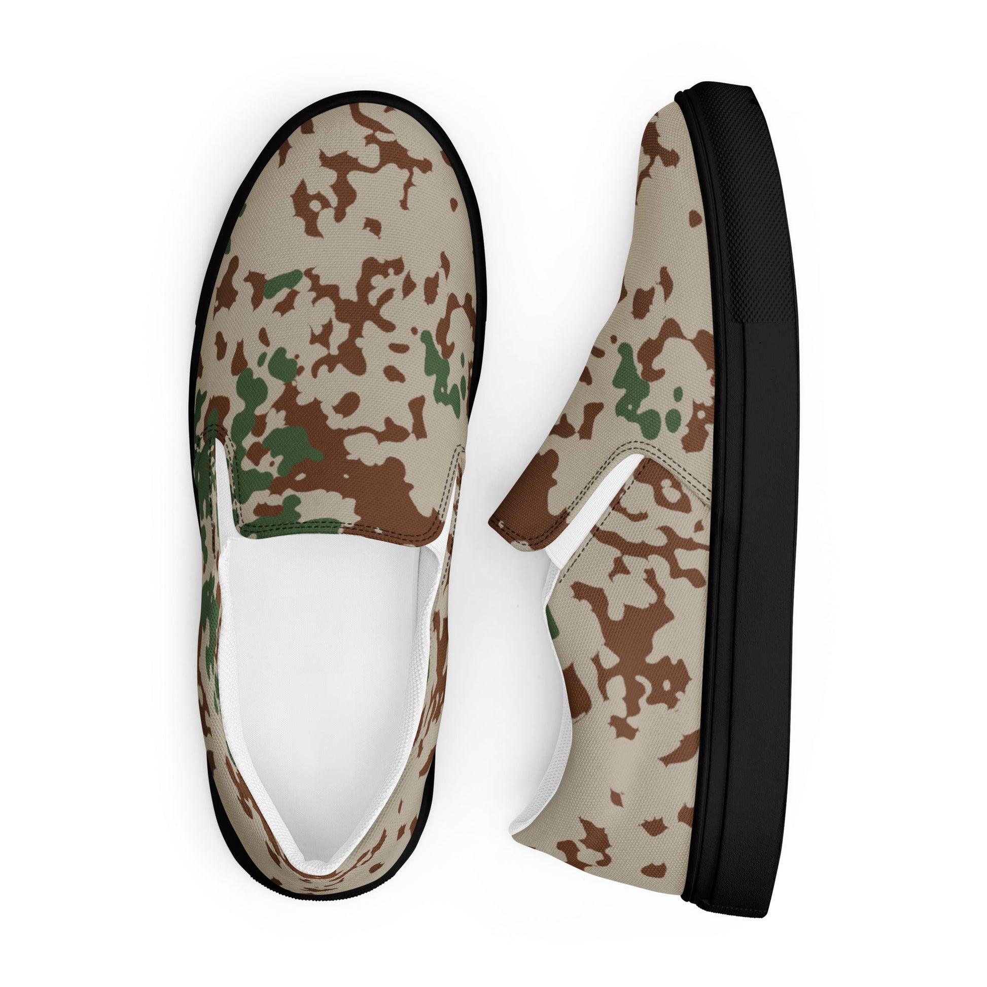 German Flecktarn Wüstentarn Desert CAMO Mens Slip-On Canvas Shoes