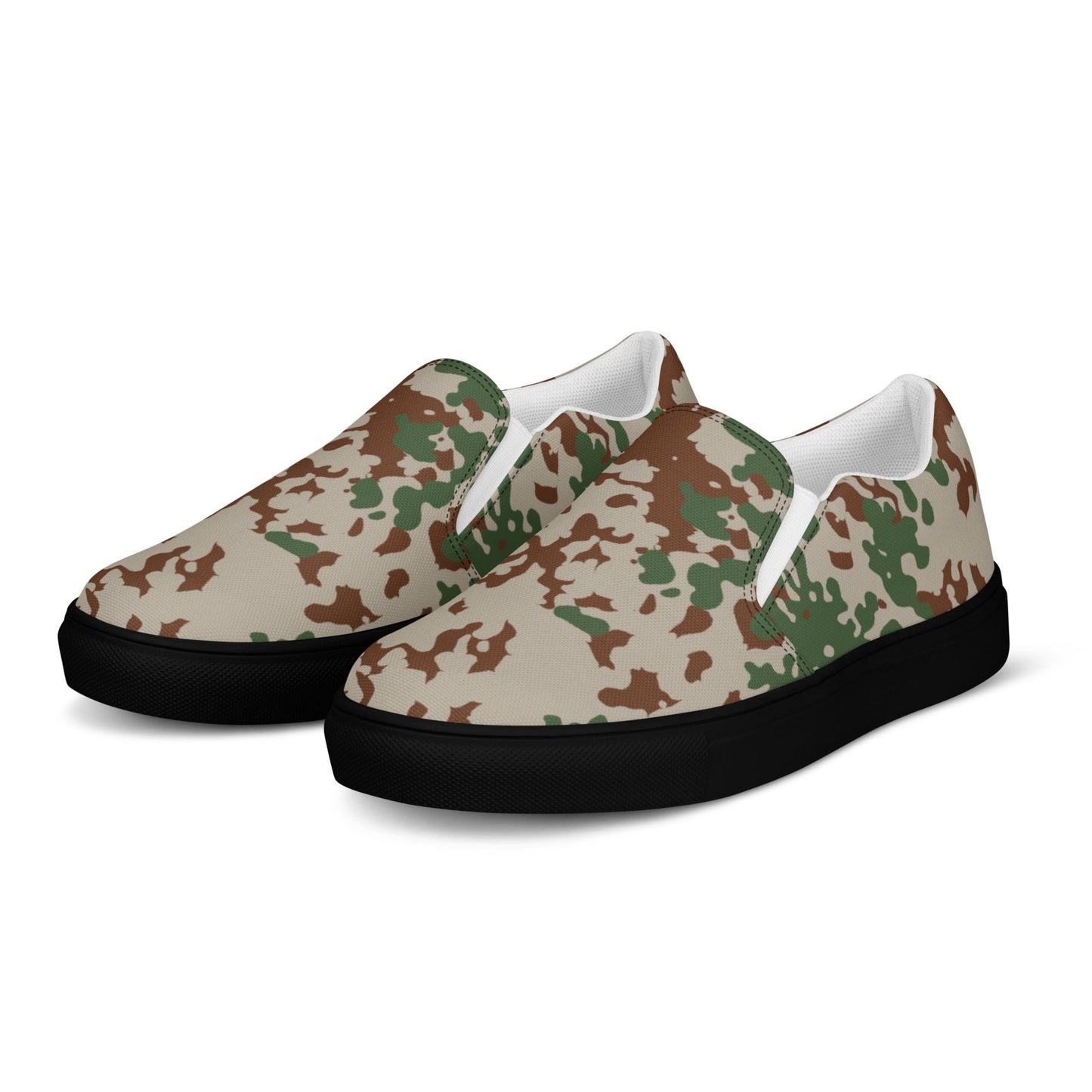German Flecktarn Wüstentarn Desert CAMO Mens Slip-On Canvas Shoes