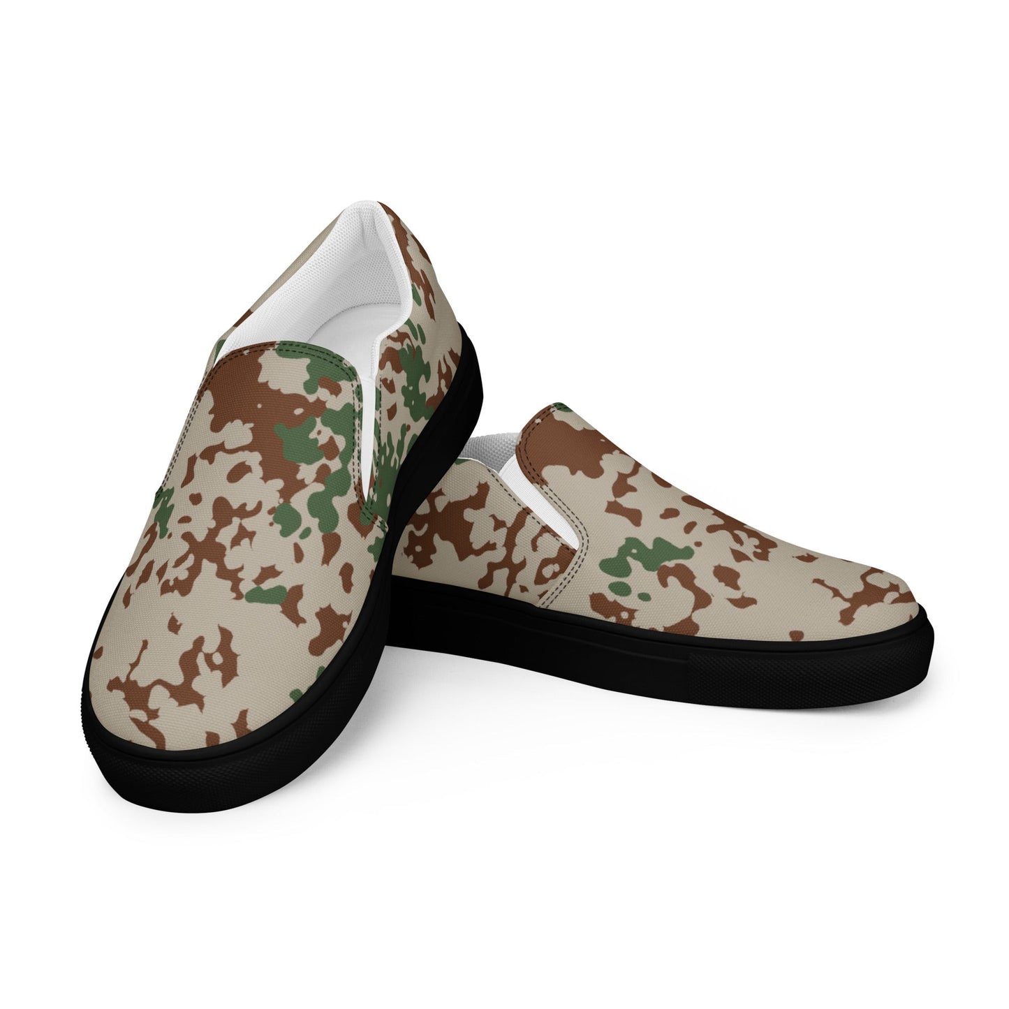 German Flecktarn Wüstentarn Desert CAMO Mens Slip-On Canvas Shoes - 5