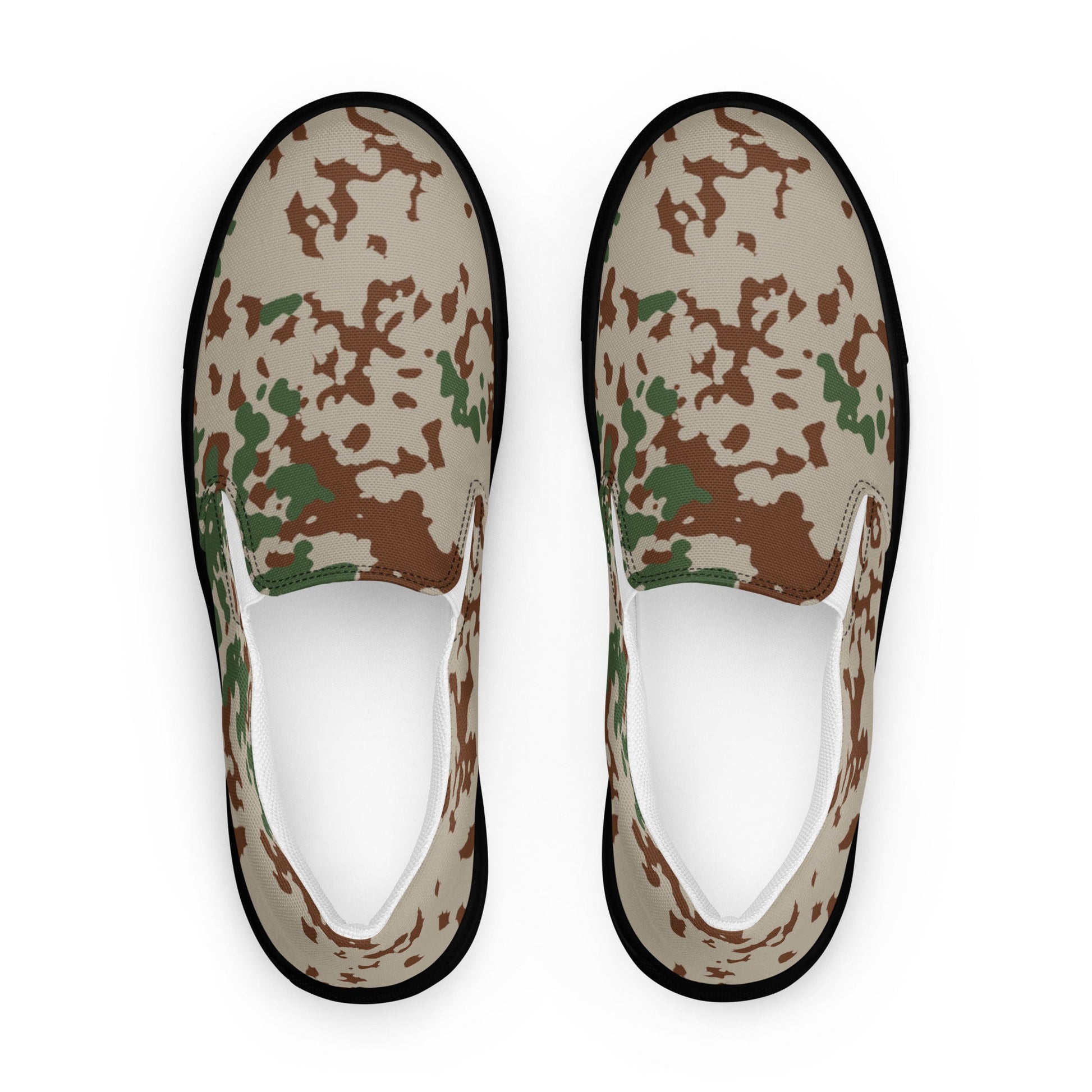 German Flecktarn Wüstentarn Desert CAMO Mens Slip-On Canvas Shoes