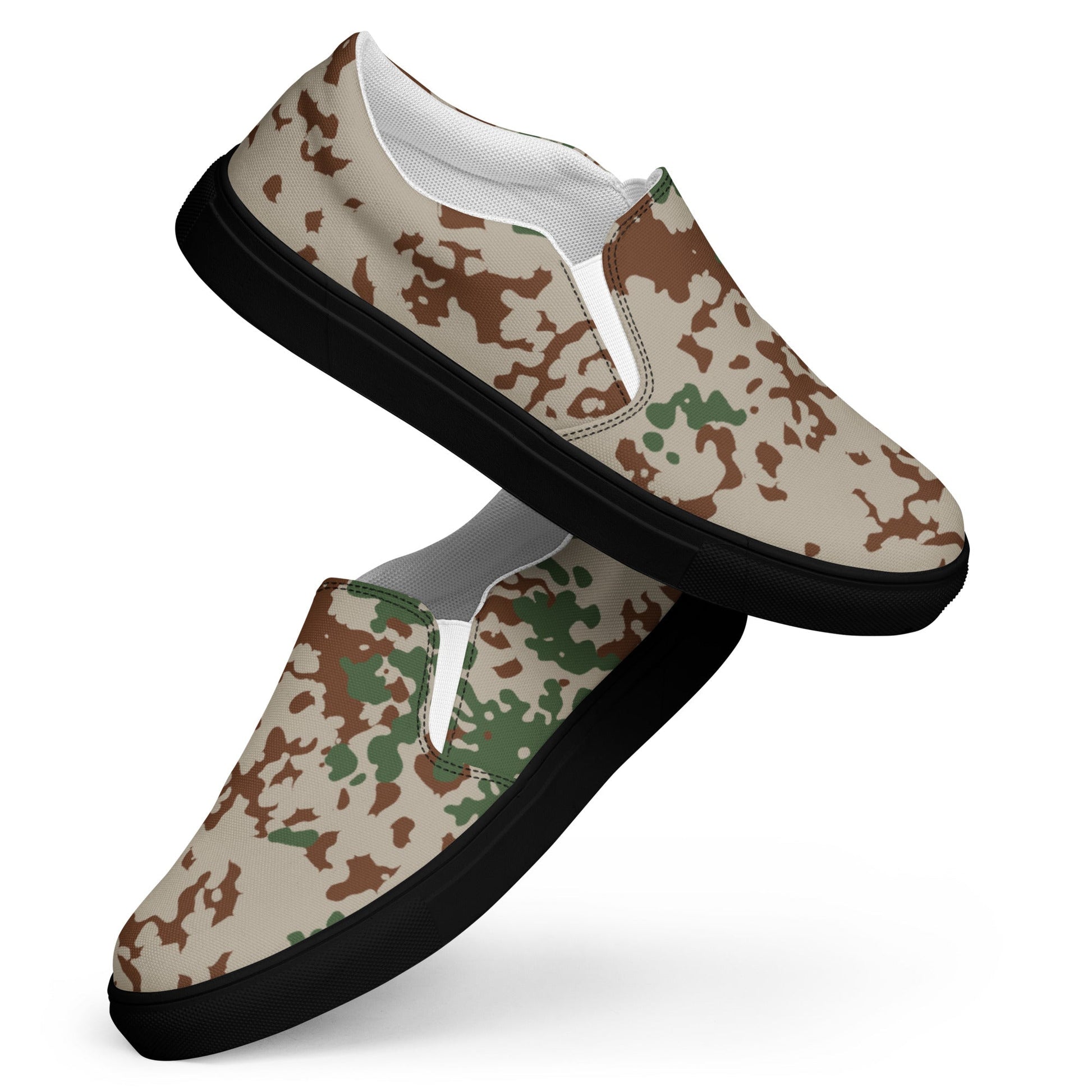 German Flecktarn Wüstentarn Desert CAMO Mens Slip-On Canvas Shoes