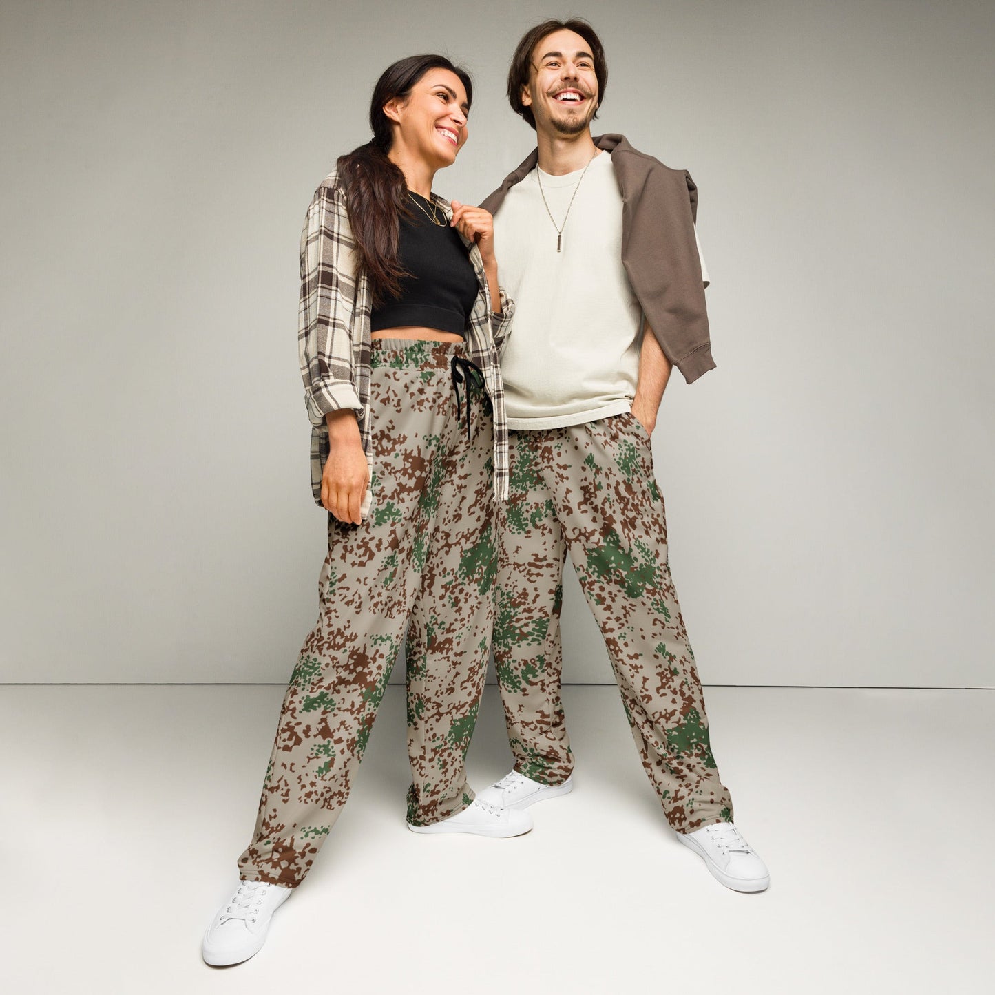 German Flecktarn Wüstentarn Desert CAMO Unisex Wide-Leg Joggers - 2XS