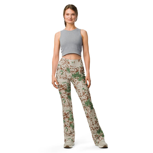 German Flecktarn Wüstentarn Desert CAMO Womens Flare Leggings - 2XS