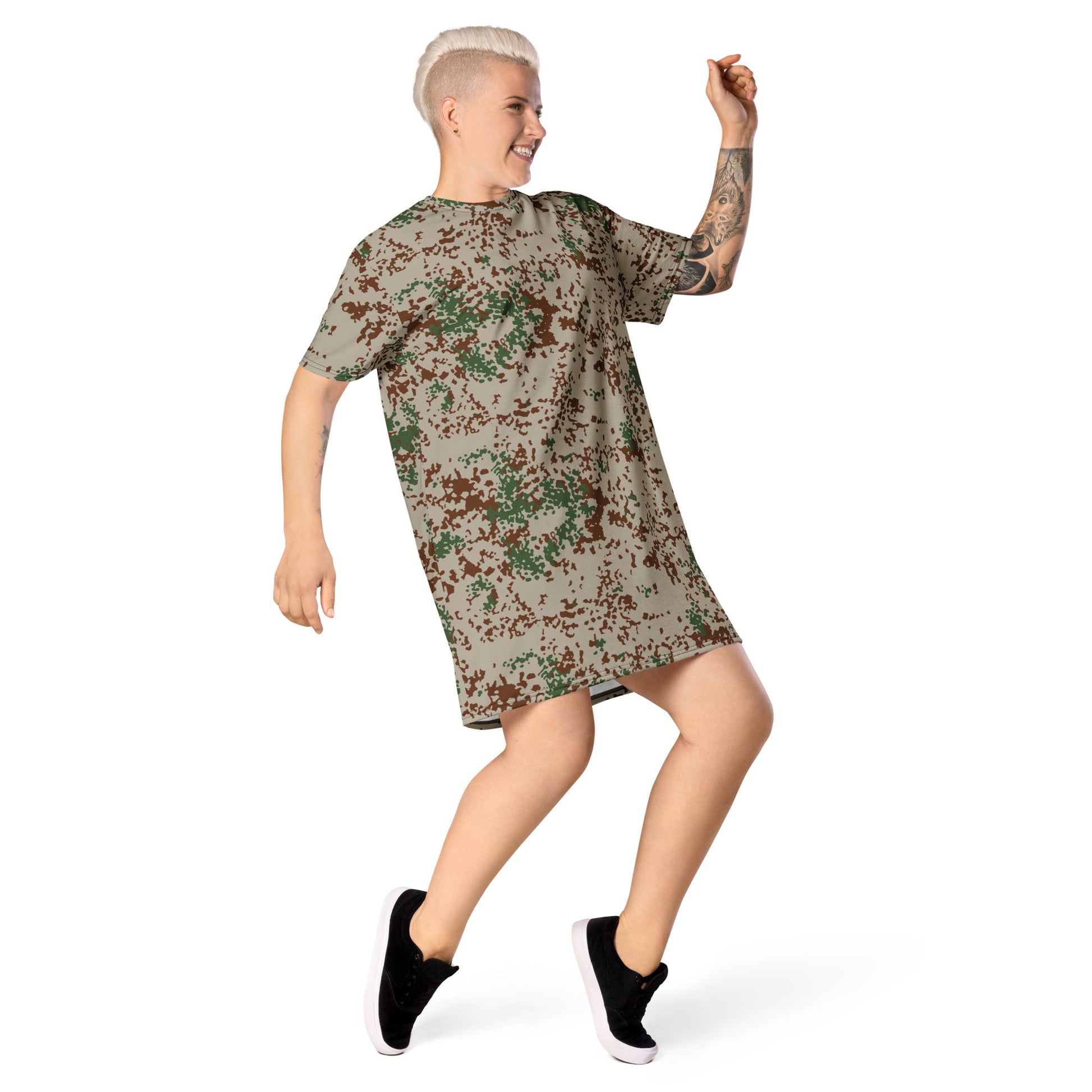 German Flecktarn Wüstentarn Desert CAMO Womens T-Shirt Dress