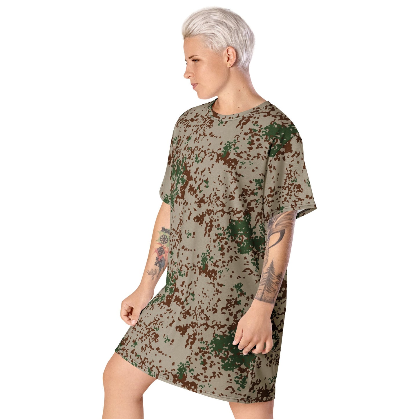 German Flecktarn Wüstentarn Desert CAMO Womens T-Shirt Dress