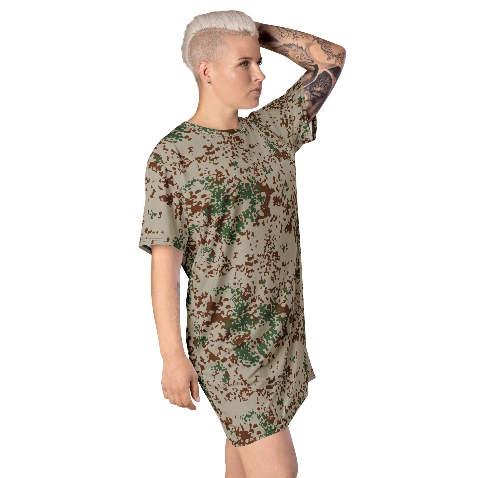 German Flecktarn Wüstentarn Desert CAMO Womens T-Shirt Dress
