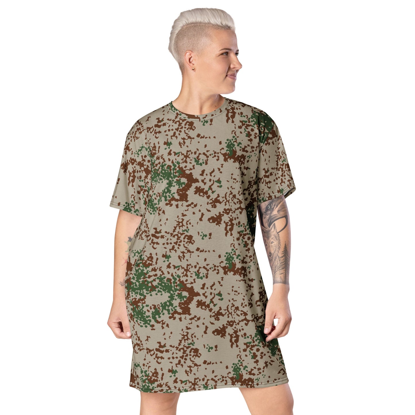 German Flecktarn Wüstentarn Desert CAMO Womens T-Shirt Dress